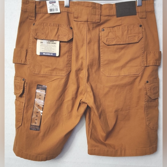 SMITH'S-STRETCH DUCK CANVAS CARGO WORK SHORT Color Cray Brown Size 40 - Picture 8 of 12